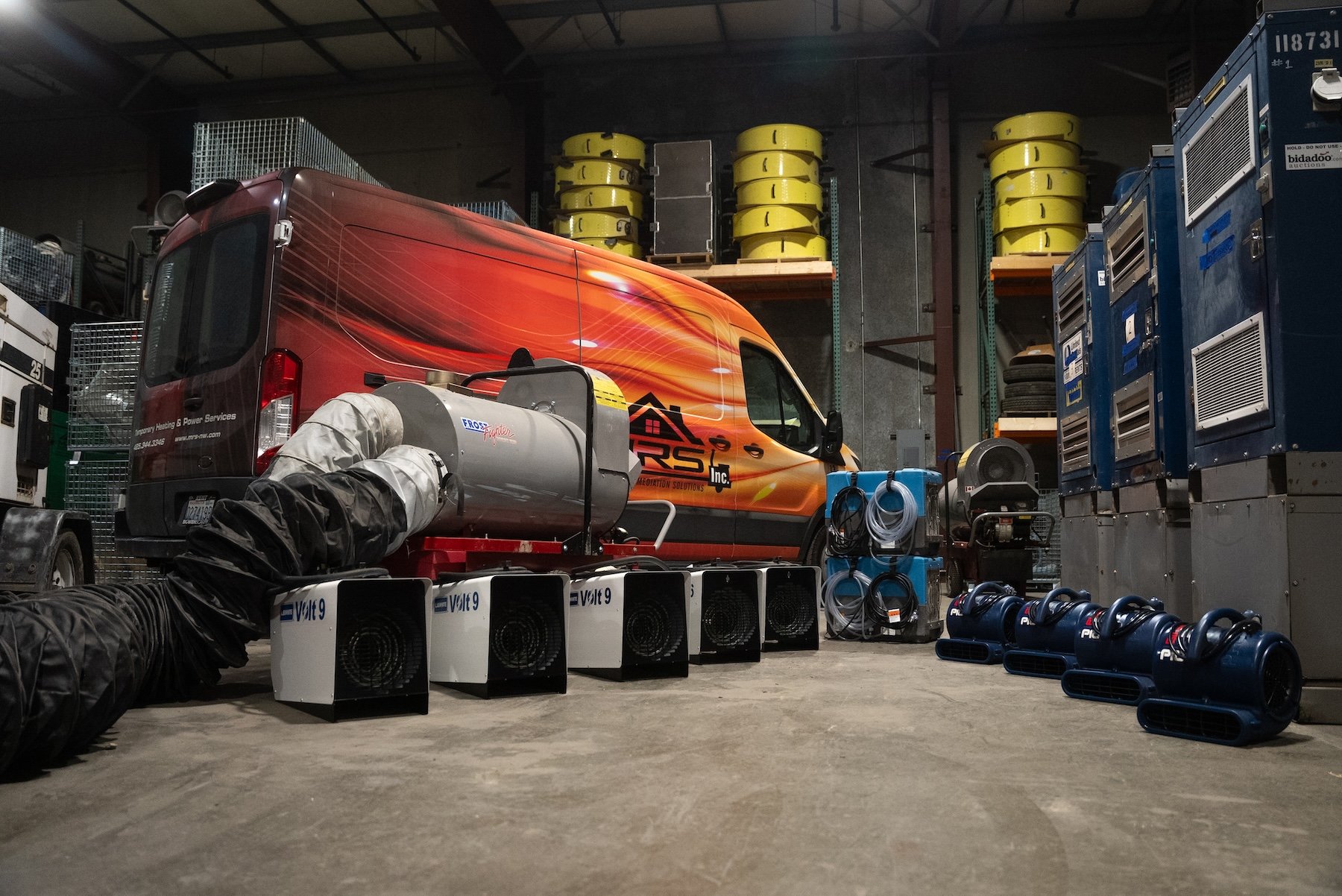 Portable heater rental providing temporary heat for construction and industrial job sites